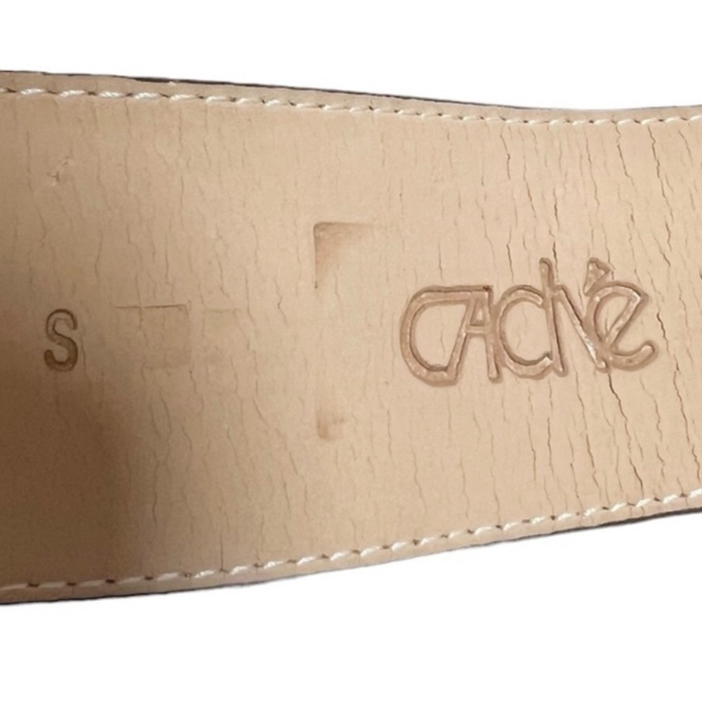 Cache Brown Genuine Leather Rhinestone Embellished Buckle Brown Belt - Picture 5 of 5